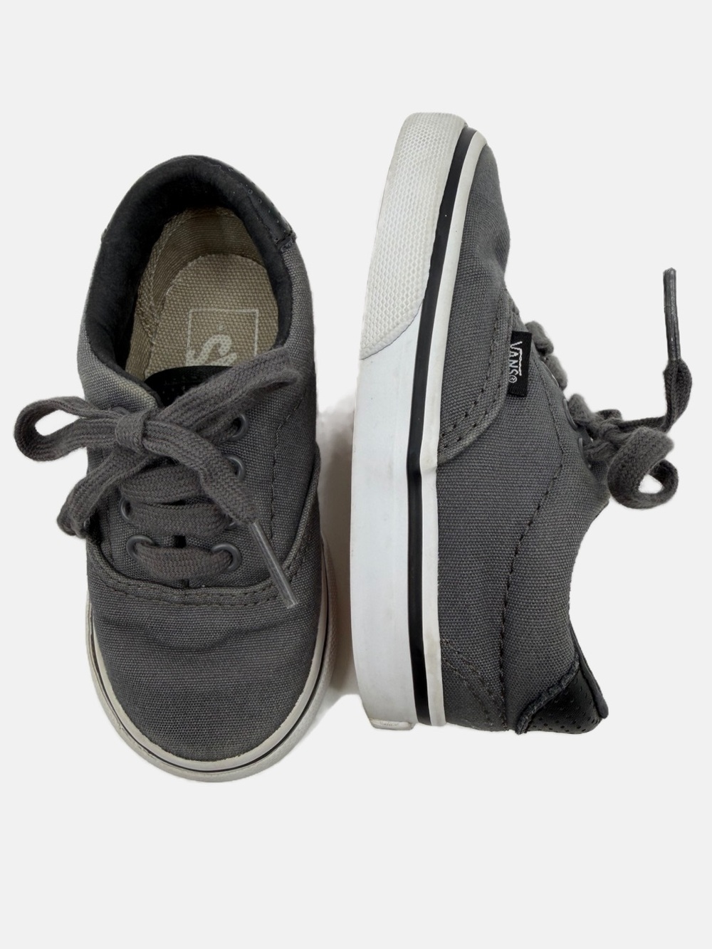 Vans Authentic Gray Canvas Lace-Up Sneakers Toddler Size 6